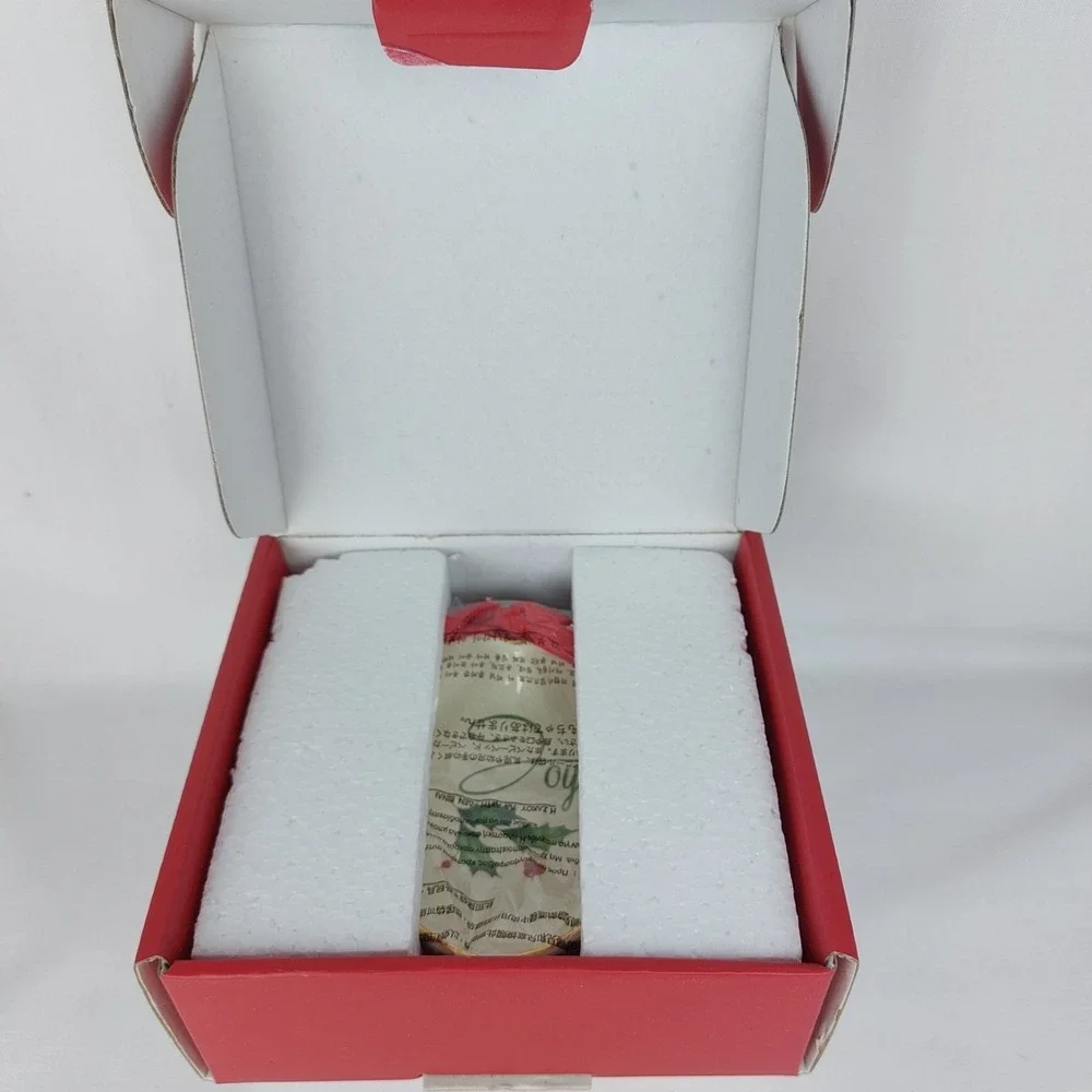 Lenox Holiday Christmas Sentiment Heart Candy Dish JOY Holly Berry Gold Trim NIB